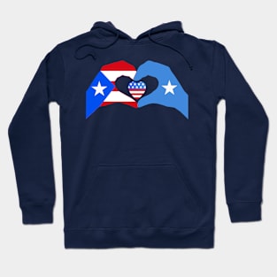 We Heart Puerto Rico & Somalia & USA Patriot Flag Series Hoodie